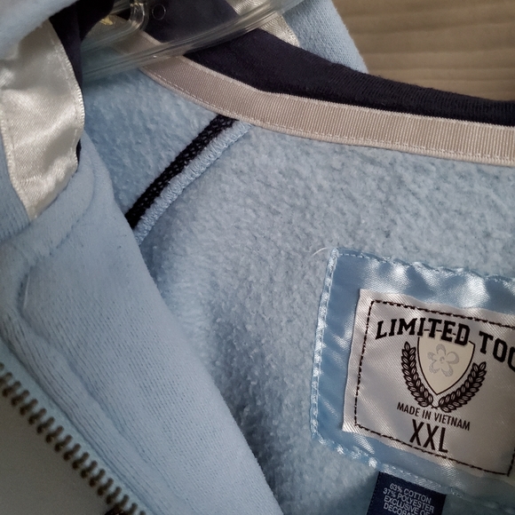 LIMITED TOO Authentic Y2K Baby Blue Text Graphic Pullover Half-zip Hoodie ❄⛄ - Picture 10 of 16